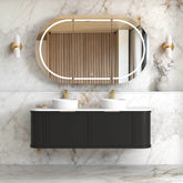 Hampshire Satin Black Curve Double Basin Vanity
